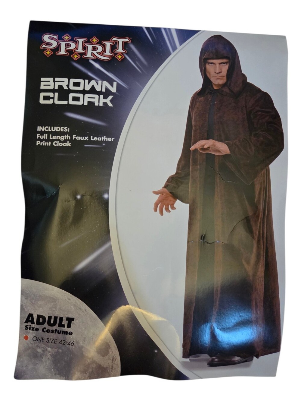 Spirit Haloween Brown Full-Length Hooded Cloak Reinesance / Jedi Cosplay